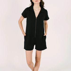 Smash + Tess Shorty Coveralls in Barely Black